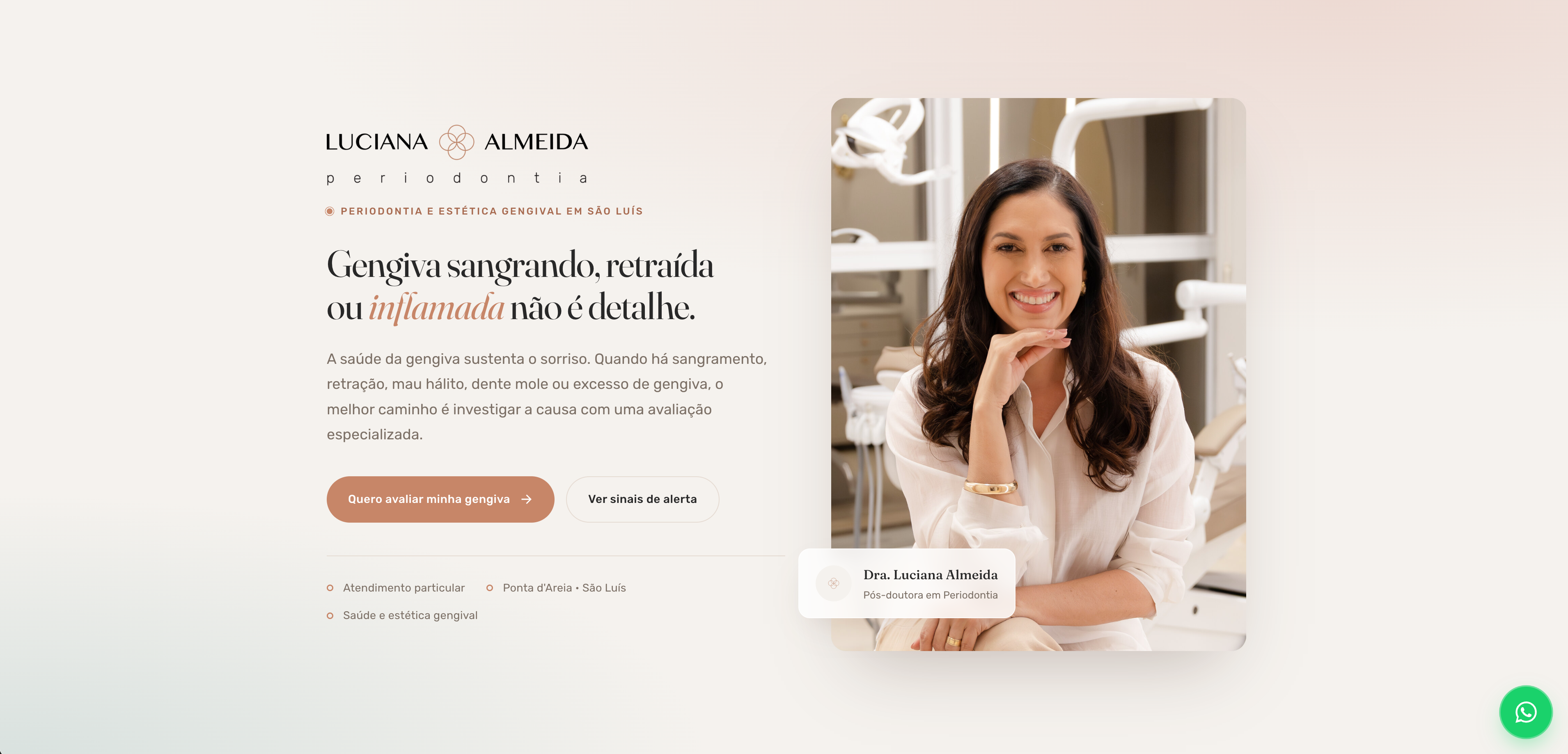 Página da Dra. Luciana Almeida